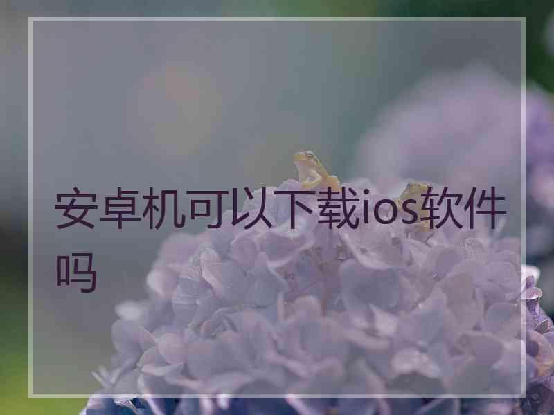 安卓机可以下载ios软件吗 安卓机可以下载ios软件吗
