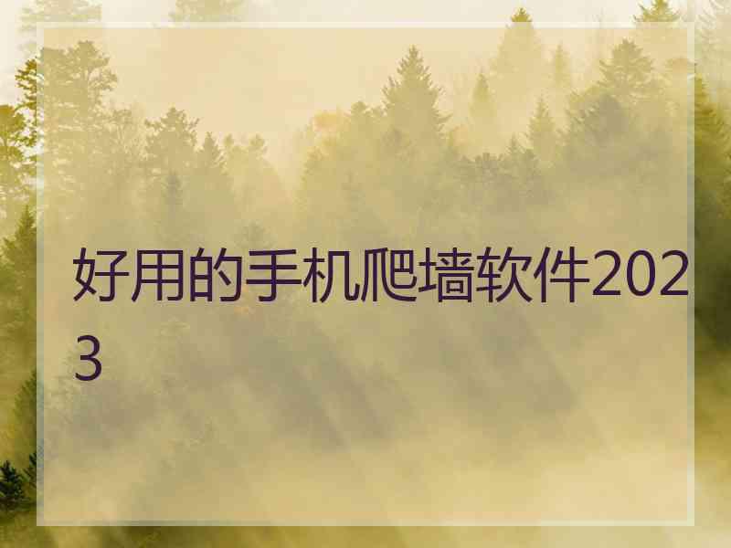 好用的手机爬墙软件2023 好用的手机爬墙软件2023