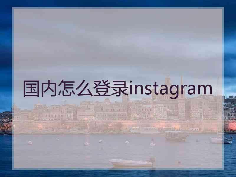 国内怎么登录instagram