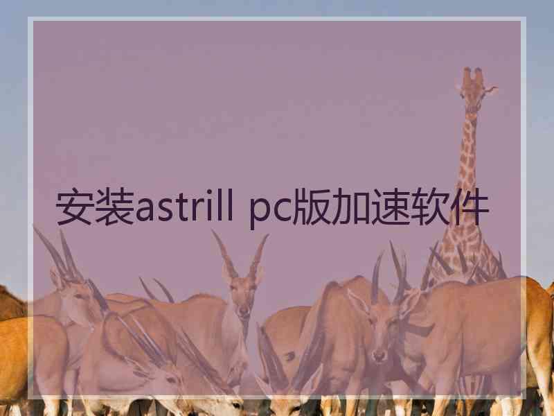 安装astrill pc版加速软件