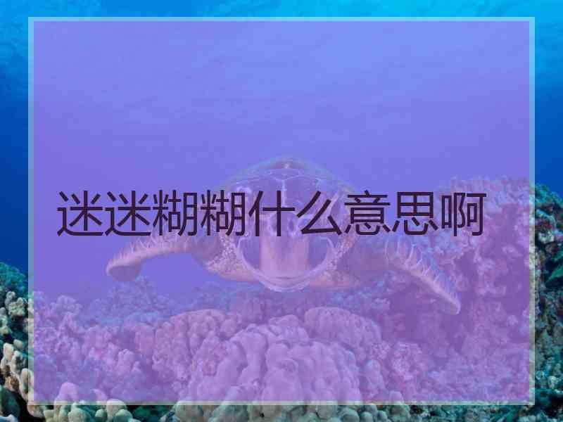 迷迷糊糊什么意思啊 迷迷糊糊什么意思啊