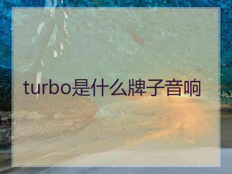 turbo是什么牌子音响