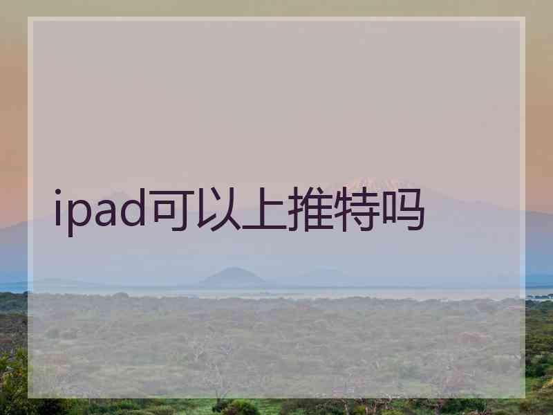 ipad可以上推特吗