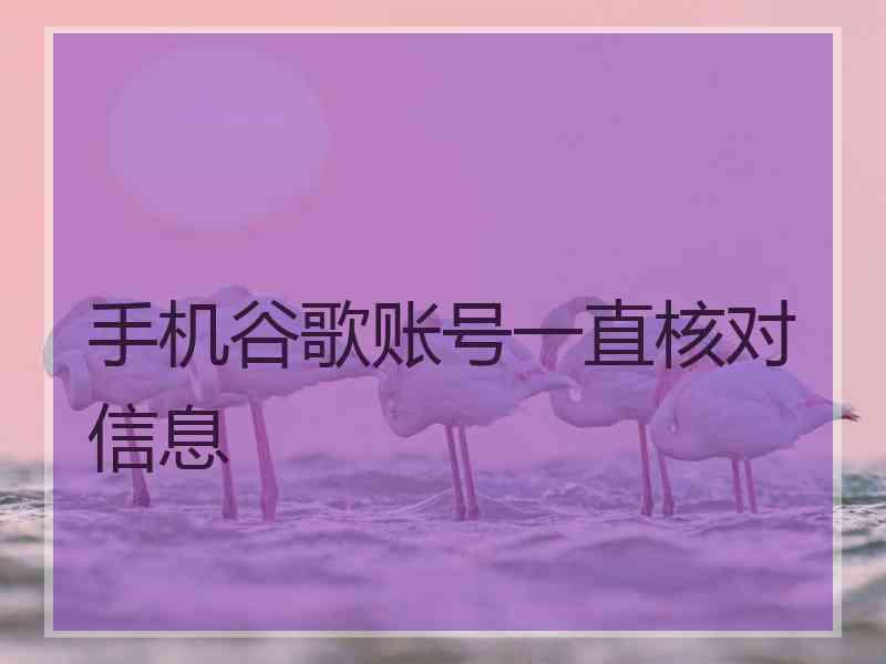 手机谷歌账号一直核对信息