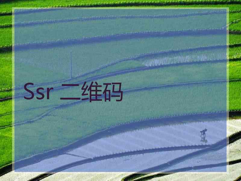 Ssr 二维码