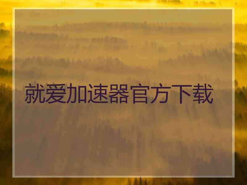 就爱加速器官方下载