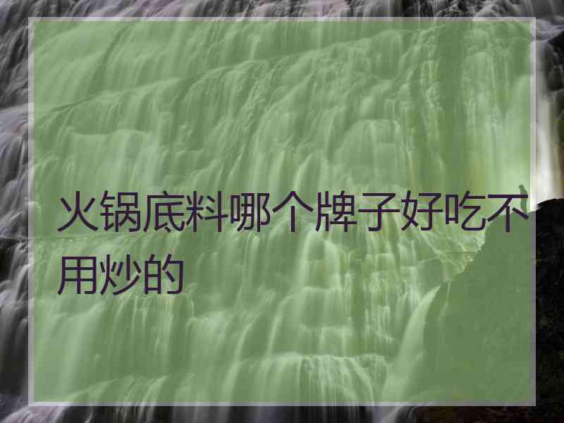 火锅底料哪个牌子好吃不用炒的