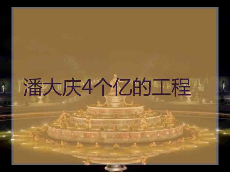 潘大庆4个亿的工程