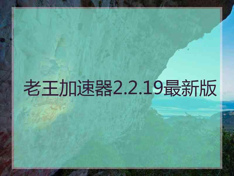 老王加速器2.2.19最新版