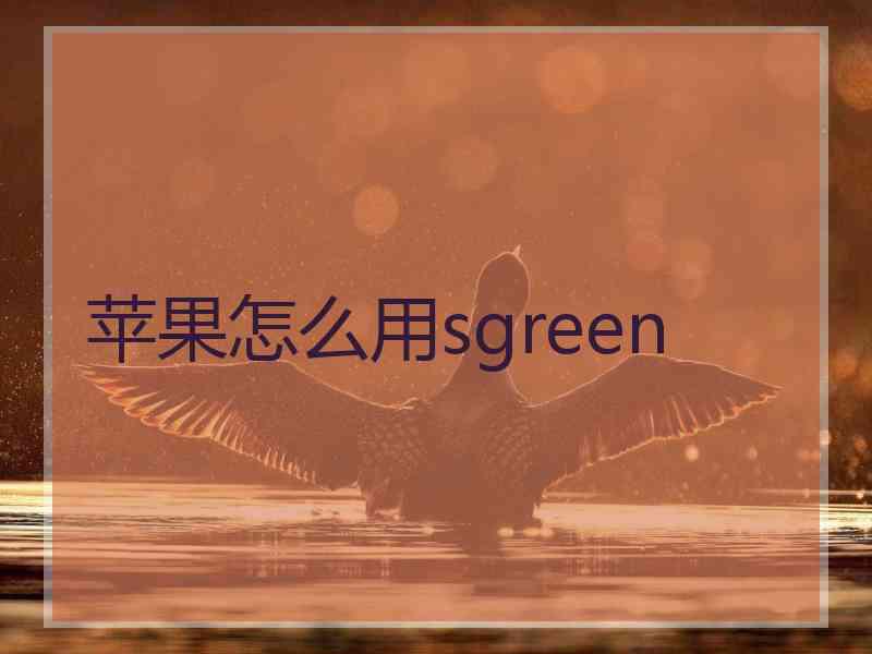 苹果怎么用sgreen