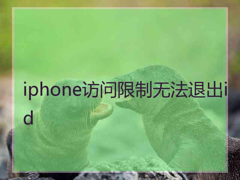 iphone访问限制无法退出id