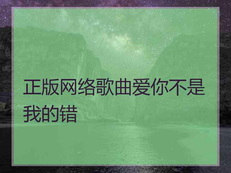 正版网络歌曲爱你不是我的错