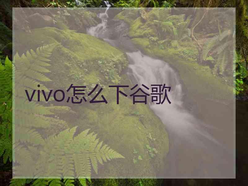 vivo怎么下谷歌