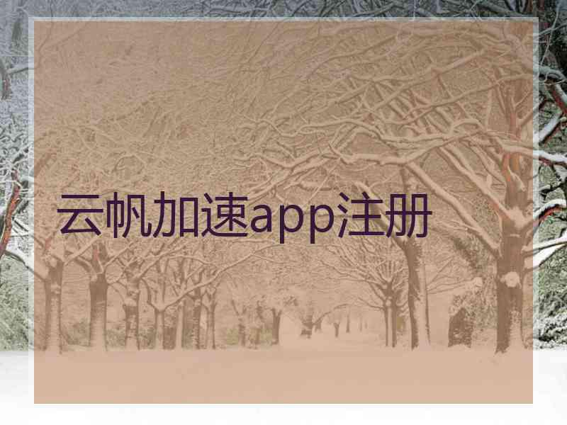 云帆加速app注册