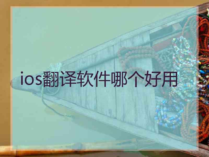 ios翻译软件哪个好用