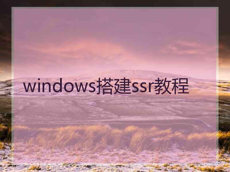 windows搭建ssr教程