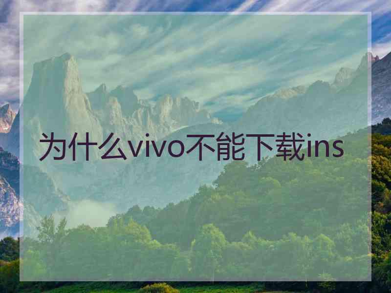 为什么vivo不能下载ins