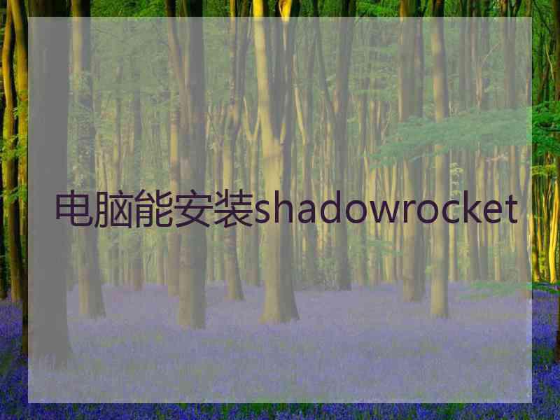 电脑能安装shadowrocket