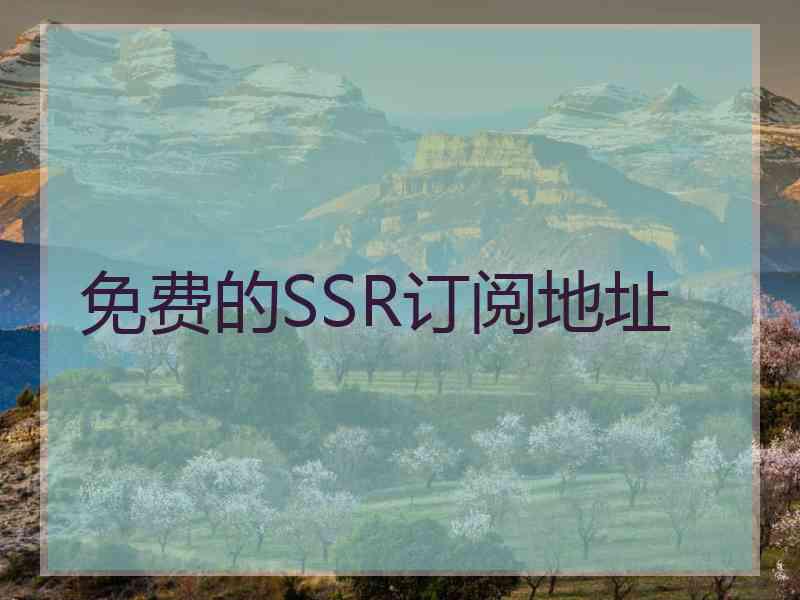 免费的SSR订阅地址