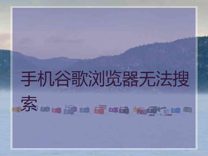 手机谷歌浏览器无法搜索