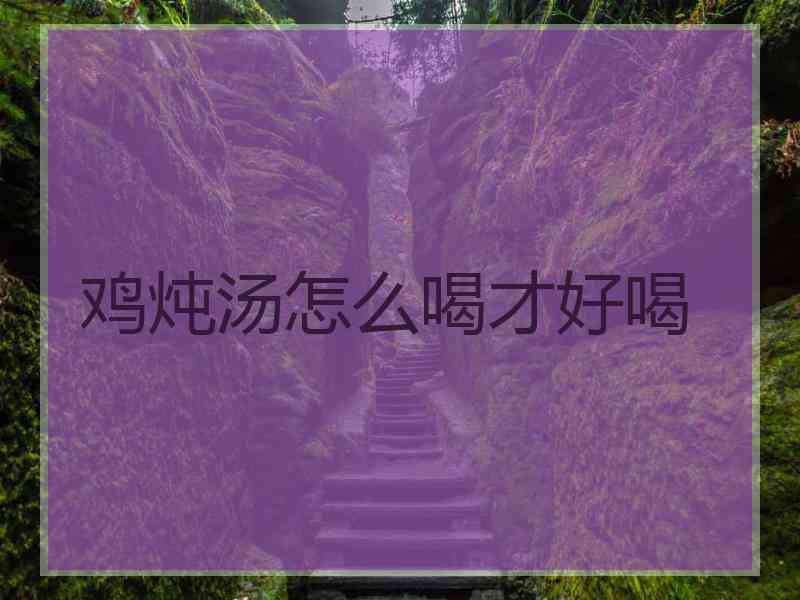 鸡炖汤怎么喝才好喝