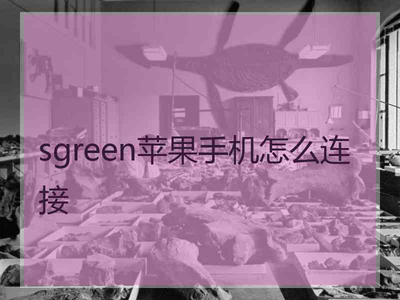 sgreen苹果手机怎么连接