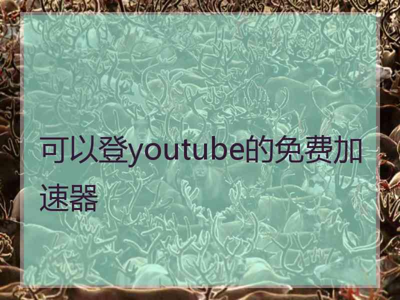 可以登youtube的免费加速器